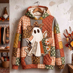 Red Quilted Ghost Hoodie