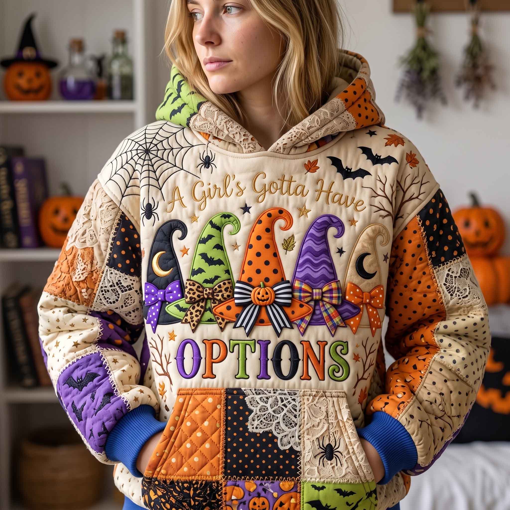Cream Witch Hats Hoodie