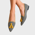 Women's Modern Checkered Loafers in Yellow
