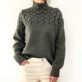 Women's Warm Turtleneck Sweater in Gray