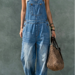 Women's Elastic-Waist Denim Overalls, photo 3