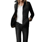 Women's Button-Front Quilted Jacket in Black