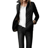 Women's Button-Front Quilted Jacket in Black
