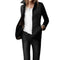Women's Button-Front Quilted Jacket in Black