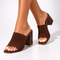Women's Block Heel Sandals in Brown
