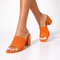 Women's Block Heel Sandals in Orange