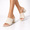 Women's Block Heel Sandals in Cream