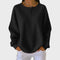 Women's Orange Waffle-Knit Sweater in Black