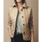 Women's Button-Front Quilted Jacket in Light Brown