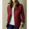 Women's Button-Front Quilted Jacket in Red
