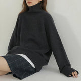 Ilona Oversized Turtleneck Sweater in Black