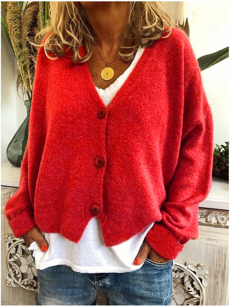 Shannon Knit Cardigan in Red