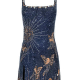 Women's Midnight Blue Beaded Mini Dress, photo 10