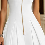 Women's Ruched Sleeveless Zip Dress, photo 12
