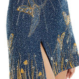 Women's Midnight Blue Beaded Mini Dress, photo 11