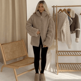 Oversized Teddy Jacket with Stand Collar, photo 13