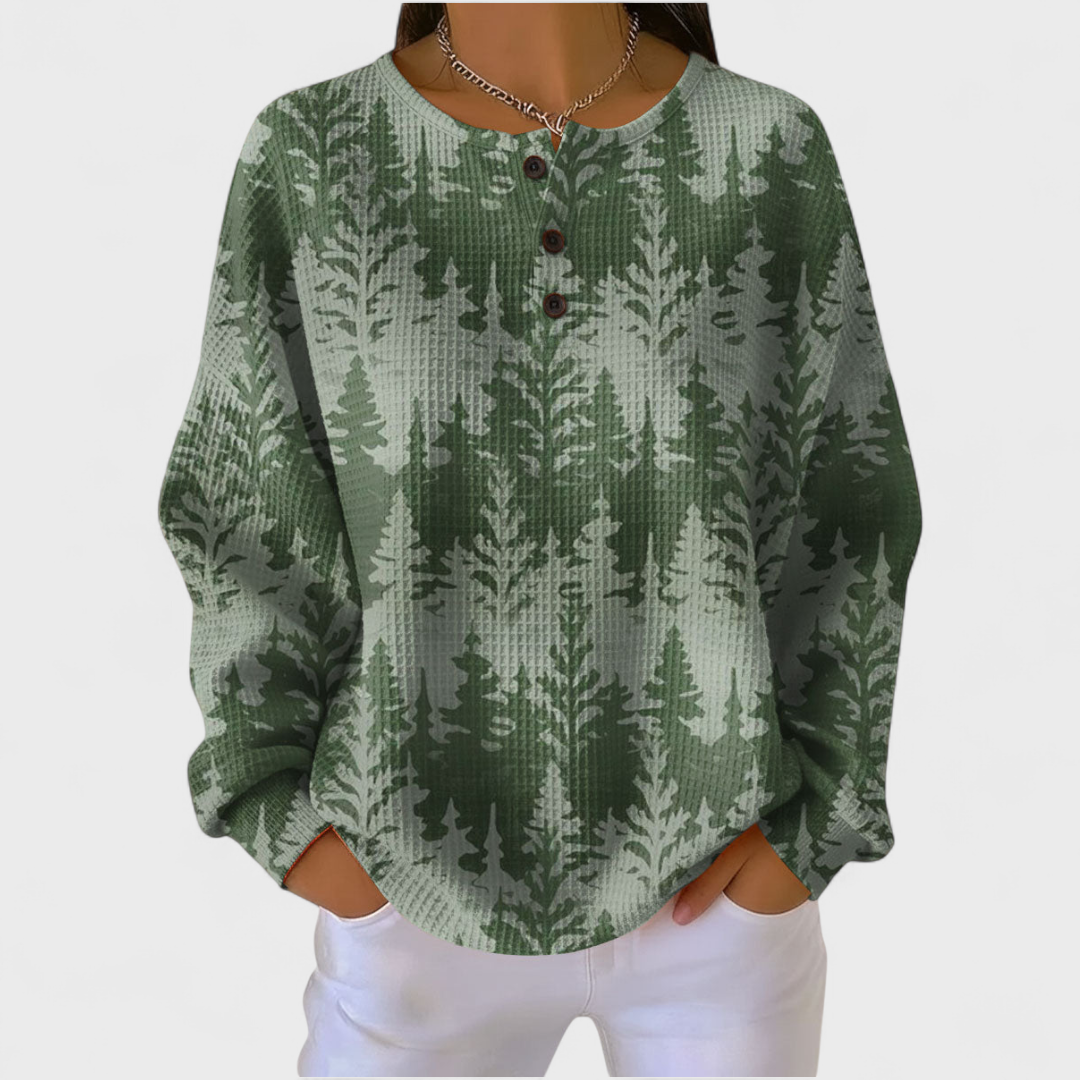 Women's Green Classic Tree Sweater