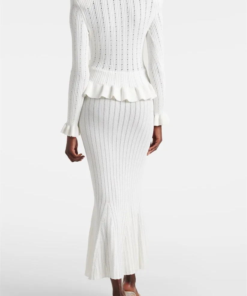 Ruffled Cardigan and Flared Midi Skirt, photo 2