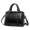 Women's Polished Leather Shoulder Bag in Black