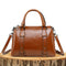 Women's Polished Leather Shoulder Bag in Brown