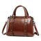 Women's Polished Leather Shoulder Bag in Coffee
