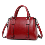 Women's Polished Leather Shoulder Bag in Red