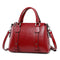 Women's Polished Leather Shoulder Bag in Red