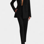 Tailored Blazer & Chic Wide-Leg Pants in Black