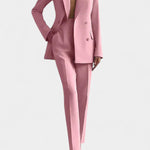 Tailored Blazer & Chic Wide-Leg Pants in Pink