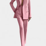 Tailored Blazer & Chic Wide-Leg Pants in Pink