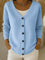 Women's Diamond Quilted Button Cardigan in Blue