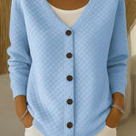 Women's Quilted Cardigan in Blue