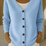 Women's Quilted Cardigan in Blue