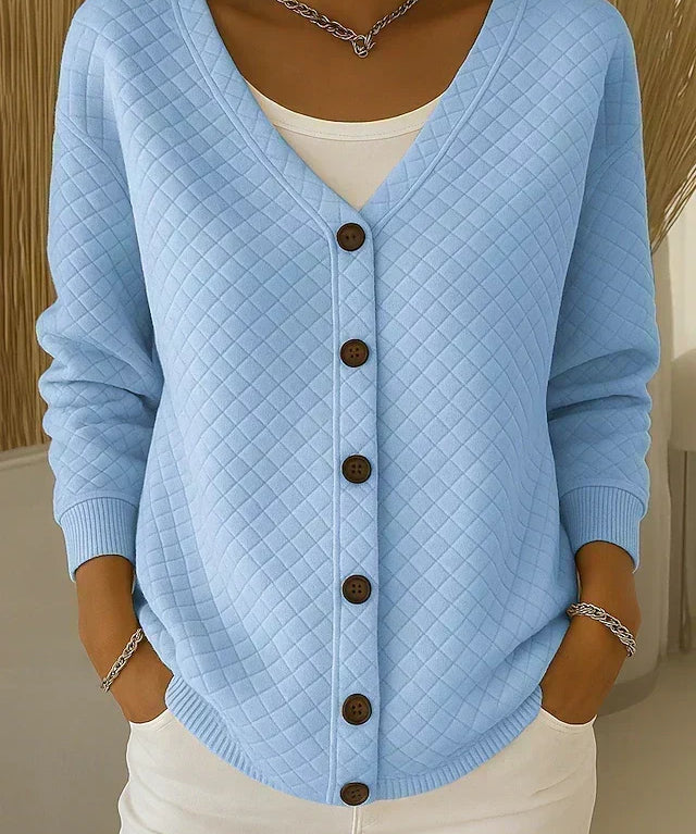 Women's Quilted Cardigan in Blue