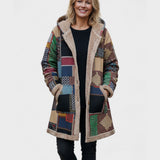 Women's Earth-Tone Patchwork Fleece Pullover, photo 2