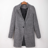Women's Black and White Bouclé Coat