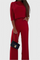 3/4 Sleeve Top with Wide Leg Pants Ensemble in Red