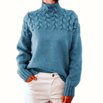 Women's Warm Turtleneck Sweater in Sky Blue