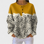 Women's Yellow and White Animal-Print Sweater