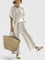 Rosavina Comfortable Two-Piece Set in Blue Stripe