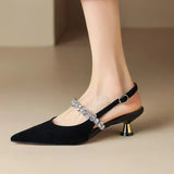 Women's Rhinestone Slingback Kitten Heels, photo 9