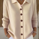 Josephine Cardigan with Collar in Apricot