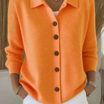 Josephine Cardigan with Collar in Orange