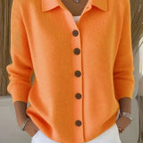 Josephine Cardigan with Collar in Orange