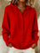 Women's Hooded Button-Front Cardigan in Red