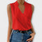 Women's Sophisticated V-neck Top in Red