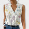 Women's Sophisticated V-neck Top in Floral 2