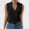 Women's Sophisticated V-neck Top in Black