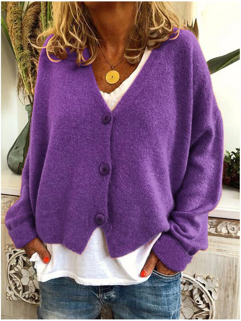 Shannon Knit Cardigan in Purple