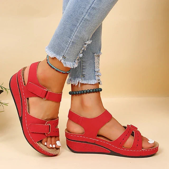 June Comfort Sandals in Red